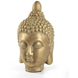 GICOS IMPORT EXPORT SRL Kopf Buddha Statue Keramik Figur 15*14*25 cm Farbe Gold Haus Garten DIU-836312