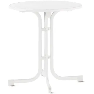Sieger Klapptisch 70 x 70 x 72 cm Weiß/Marmordekor Weiß
