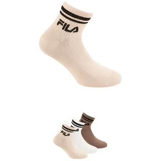 Fila Kurzsocken 3 Paar tlg. Cotton-Mix, Unisex, Kontraststreifen