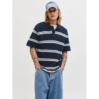 JACK & JONES JORMAINE KNIT STRIPE POLO SN Blau L