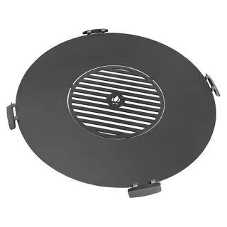 Grillplatte für Feuerschale 82 cm mit Grillrost 40 cm und 4 Griffen Grillrost