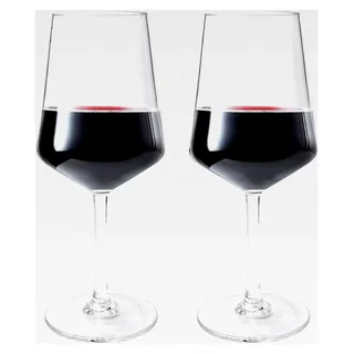 2er Set Weingläser aus Kunststoff 532ml für Rot- und Weißwein, unzerbrechlich, ideal für Partys und Camping