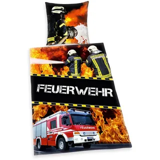 Herding Feuerwehr Wendemotiv Bunt 135 x 200 cm + 80 x 80 cm