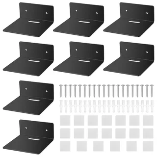 Set aus 10 Kleinen Wandregalen aus Acryl zur Dekoration - Schwarz