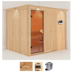 Bild von Sauna »Gitte«, (Set), 9-kW-Ofen mit externer Steuerung beige