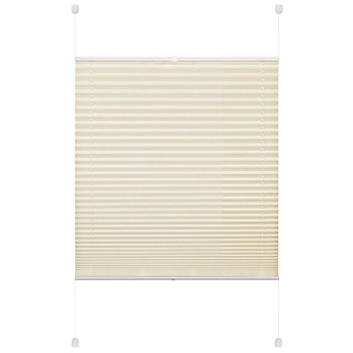 Deco Company Plissee zum Klemmen, Blickdichtes Faltrollo, Alle Montage-Teile inklusive, EASYFIX Plissee verspannt mit zwei Bedienschienen, Beige, 40 x 130 cm (BxH)