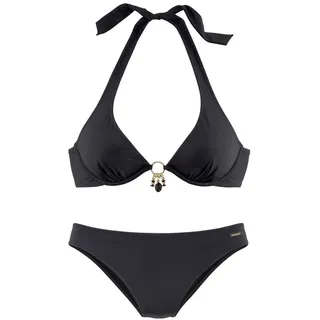 Bruno Banani Bügel-Bikini mit gold-schwarzenen Accessories, schwarz,