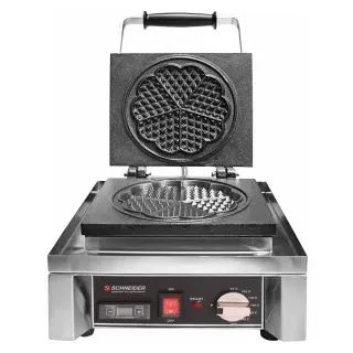 SCHNEIDER Waffeleisen mit digitalem Timer Herz, Waffelbackeisen mit abnehmbarer Fettauffangschale, Maße: 42 x 30 x 29,5 cm