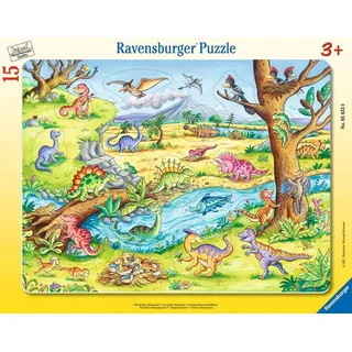 Ravensburger Die kleinen Dinosaurier - 8-17 Teile Rahmenpuzzle mit Konturstanzung für Kinder ab 3 Jahren