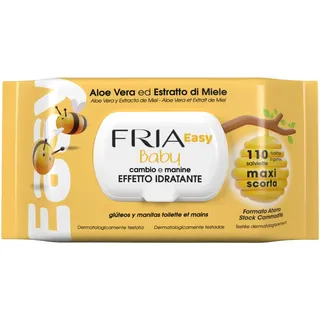 FRIA Easy Baby Windelwechseltücher, mit Aloe Vera und Honigextrakt mit hautbefeuchtender Wirkung, dermatologisch getestet, Packung mit 110 Tüchern