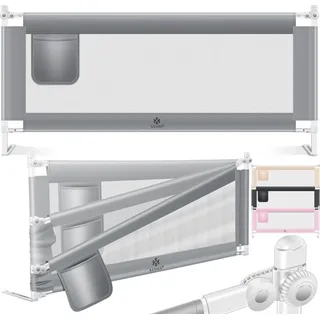 Kesser KESSER® Bettschutzgitter Reise Bett Rausfallschutz verstellbar Bed Guard Rail Bumper, Kinder/ Baby, Bettgitter Klappbar, Kinderbett Kinderbettschu... - Hellgrau