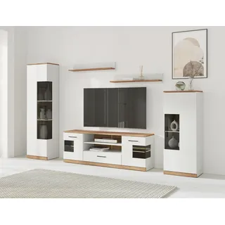 OTTO home "Ribe Wohnwand Set-5 St.", Set, 5 Stk. tlg., weiß, eiche),