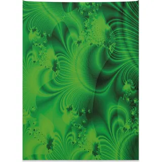 Abakuhaus Lime Green Wandteppich, Vibrierendes Psychedelikum aus Weiches Mikrofaser Stoff Kein Verblassen Klare Farben Waschbar, 110 x 150 cm, Smaragdgrün - Grün