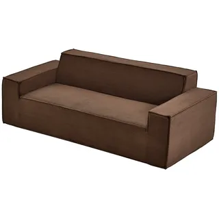 VEVOR moderner Cordcouch (211 cm) mit tiefen Sitzen, Wolkensofa mit breiten Armlehnen, Plüschcouch Loungesessel Relaxsessel ideal für Wohnzimmer, Schlafzimmer Wohnung Büro, Bodensofa Braun