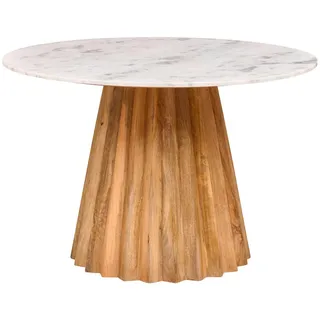 Livetastic Esstisch , Naturfarben , Holz, Stein , Mangoholz , vollmassiv , Holz , rund , rund , 76x115x115 cm , schnell aufzubauende und stabile Arbeitsfläche , Esszimmer, Esstische, Esstische rund