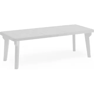 Outdoor Tisch Dhristo, Rechteckiger Tisch, Ausziehbarer Garten- oder Stehtisch, 100%  Italy, 160-220x90h74 cm, Weiß - Weiß