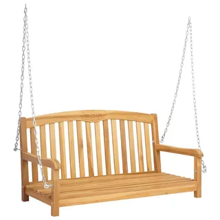 vidaXL Schaukelbank 114 x 61 x 61,5 cm Massivholz Teak Natur - Braun