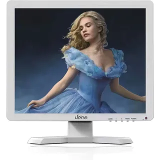 Upinva 17 Zoll weißes Monitor Display CCTV Kamera Überwachung LCD Monitor Unterstützung HDMI AV BNC VGA USB Multifunktionseingang 1280x1024 Full HD Kleine Monitore