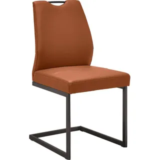 Dieter Knoll Schwingstuhl , Braun, Orange , Metall, Textil , eckig, C-Form , 47x58x45 cm , Emas , Lederauswahl, Stoffauswahl, Gestellauswahl , Esszimmer, Stühle, Schwingstühle