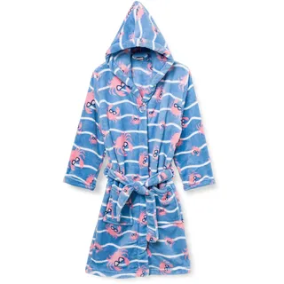 Playshoes Fleece-Bademantel Krebs in Blau/Pink | Gr.: 134/140