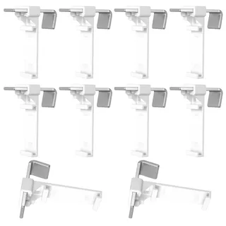 10 Set für Klemmfix Halterung für Klemmfix Rollo Ersatzteile, Klemmträger Befestigung Plissee Klemmen, Plissee Halterung Ersatzteile ohne Bohren, Rollo Halterungen für Duo Doppelrollo PVC-Fenster