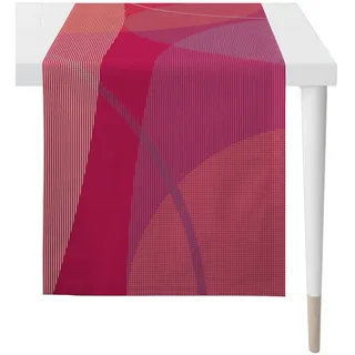 Novel Tischläufer , Bordeaux , Textil , Graphik , rechteckig , 48x140 cm , Oeko-Tex® Standard 100 , bügelleicht , Heimtextilien, Wohntextilien, Tischwäsche, Tischläufer