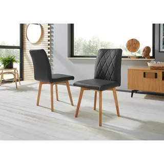 OTTO home Esszimmerstuhl Brest Leder schwarz 2er Set