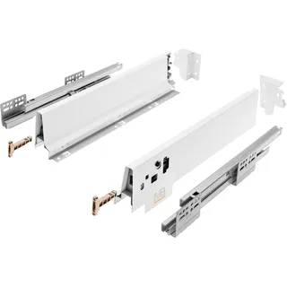 Gtv - Modern Box Schublade I L=400mm H=83 mm I Weiss I Leises Schließen I Belastung bis zu 40 kg I Einfache Installation I Synchronisation des Fahrweges der Führungen I PB-D-KPL400A1