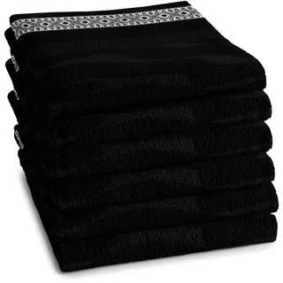 DDDDD Geschirrtuch »DDDDD Küchentuch Africa 50 x 55 Schwarz (6er-Pack)« schnell trocknend, 100% Baumwolle