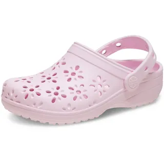 Crocs Unisex Kinder Classic Floral Cut Out Clog K Clog, Pink Milk, 34/35