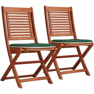 Gartenstuhl MERXX "Cordoba", braun, B:49cm H:93cm T:57cm, Massivholz, Stühle, Gartenstuhl, 2er Set, Eukalyptus, klappbar, braun, inkl. Wendeauflage, Topseller