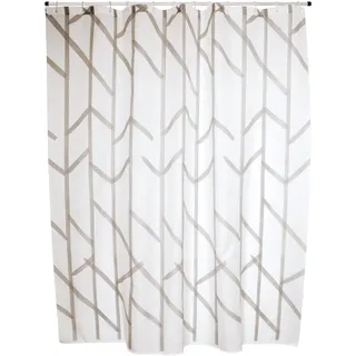 MSV 143153 Duschvorhang Premium Tree aus Polyester 180x200cm, Grau, 30 x 20 x 15 cm