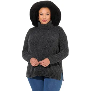 Ulla Popken Damen Chenille-Pullover, Oversized, Stehkragen, Langarm Oversized-Pullover (1er Pack)