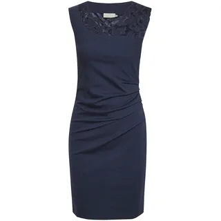 KAFFE Kleid India Damen Kleid Cocktailkleild Ärmellos Elegant Spitze Knielang Spitzenkleid S, Midnight Marine S