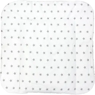 TupTam Baby Wickeltischauflage mit Baumwollbezug Gemustert, Farbe: Sterne Weiß, Größe: 75 x 85 cm