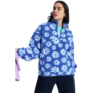 Fleecepullover ROXY "Jive Talking Bonded", Damen, Gr. M, coconut milk flower soul, Obermaterial: 100% Microfaser;, Sweatshirts Fleecepullover