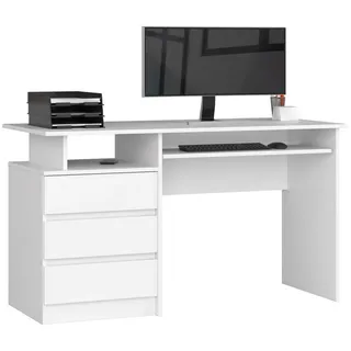 akord furniture factory PC-Schreibtisch AKORD CLP in der Farbe Weiß B135 x H77 x T60 cm - weiß