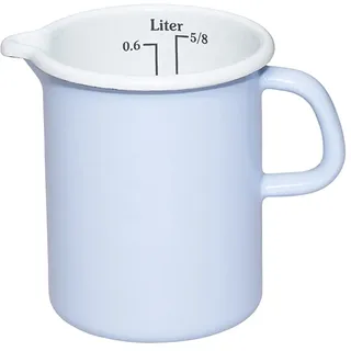 Riess, 0337-127, Küchenschüssel Ø 18cm, NATURE BLUE LIGHT, Blau, Emaille, Vol. (rec.): 0,5 Liter, Made in Österreich, LBH: 14,6x10,4x12,1cm, 0,333kg, Deckel, Induktionskocher kompatibel, Ofenfest