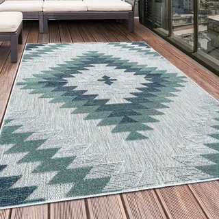 Bahama Jaky teppich indoor/outdoor hochtief effekt rechteckig 240x340cm blau - Blau