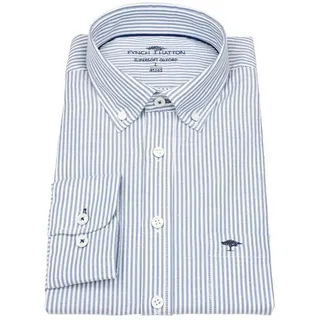 FYNCH-HATTON Fynch Hatton 10005500 Langarmhemd - Navy Stripe - XL,