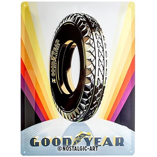 Nostalgic-Art Blechschild 30 x 40 cm - Goodyear - Rainbow Wheel