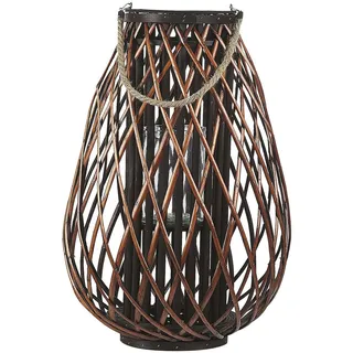 Beliani Laterne Holz 40x60x40 cm 1 x braun