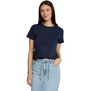 Tom Tailor Damen Basic T-Shirt mit Rundhalsausschnitt