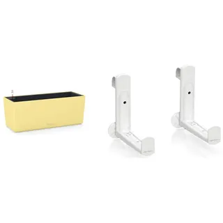 Lechuza "BALCONERA Color 50" Komplettset Lemon & Balkonkastenhalter, Weiß, Hochwertiger Kunststoff, Für Innen- und Außenbereich, 19030