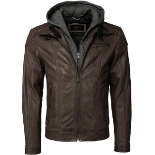 Lederjacke JCC "Lederjacke 310-19-222", Herren, Gr. 52, braun, Obermaterial: 100% Lammleder LEL. Futter: 100% Polyester PES., Jacken Lederjacke