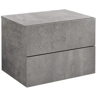 [en.casa] - Nachttisch hängend Ampfing mit 2 Schubladen Betonoptik