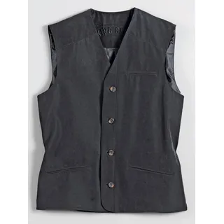 Marco Donati Lederimitatweste, grau