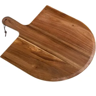 Pizzaschieber Holz 40,5 × 54,6 cm – Akazienholz Pizzabrett & Pizzaschaufel | Handgemachtes Servierbrett aus Akazienholz für Pizza, Flammkuchen & Brot – schont den Pizzaofen, Pizza-Zubehör & Geschenk