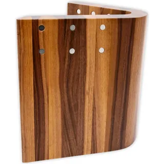 Zayiko hochwertiger magnetischer Messerblock Messerbrett Nussbaum gebogen für bis zu 10 Messer