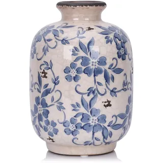 Blaue und weiße Keramikvase für Heimdekoration (BW02)